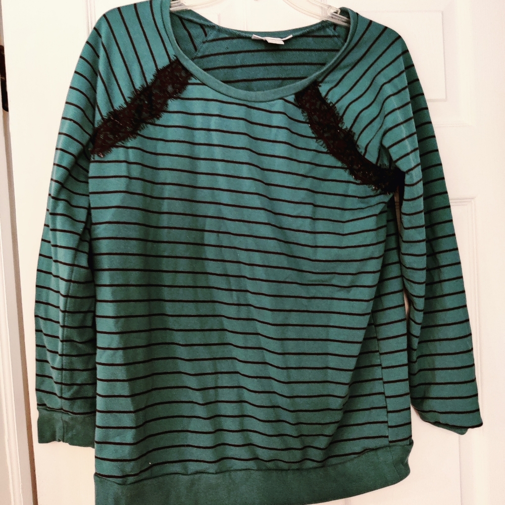 Black lace detail sweater